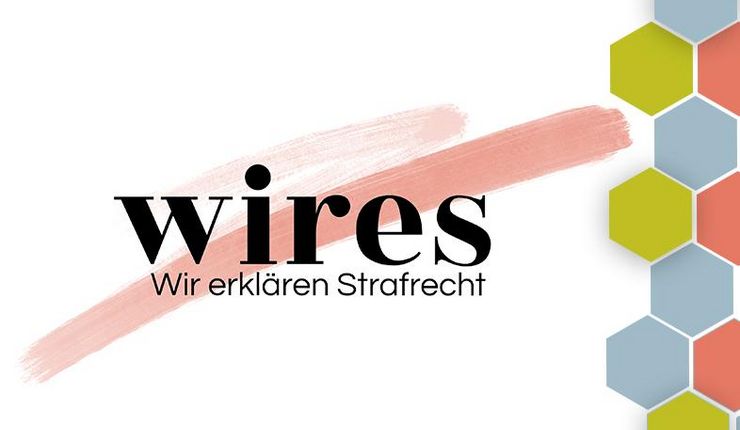 wireS Logo: Wir erklären Strafrecht, links bunte Sechsecke
