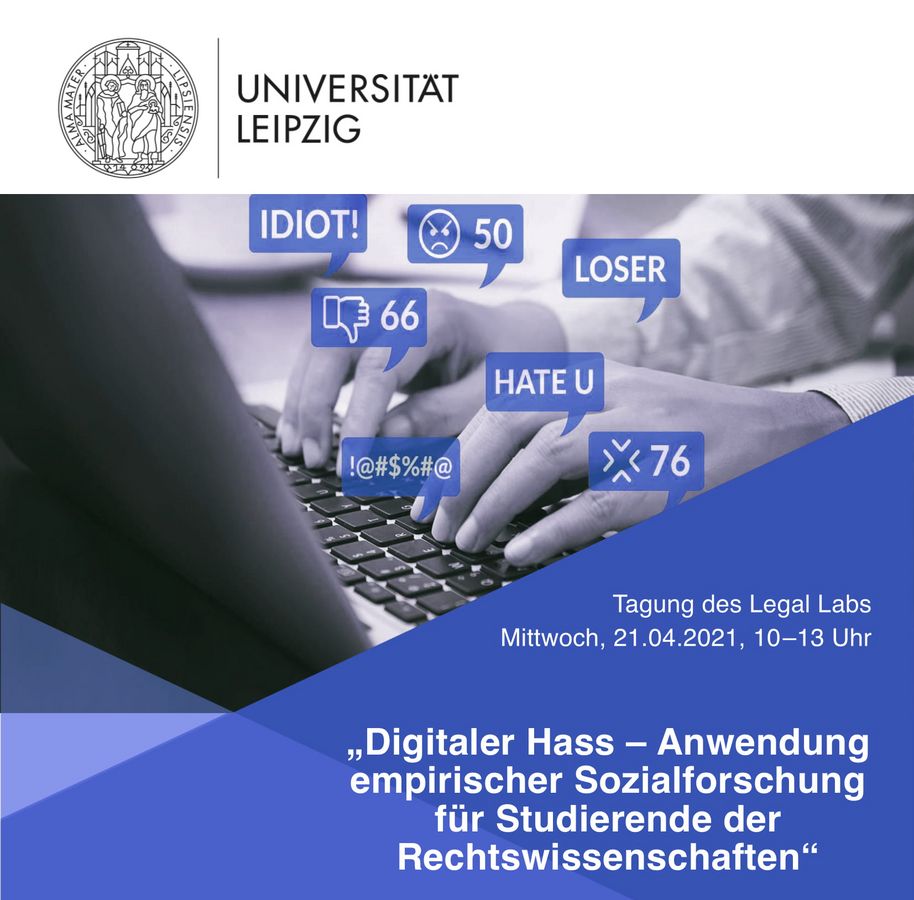 zur Vergrößerungsansicht des Bildes: Flyer: Digitaler Hass - Anwendung empirischer Sozialforschung für Studierende der Rechtswissenschaft