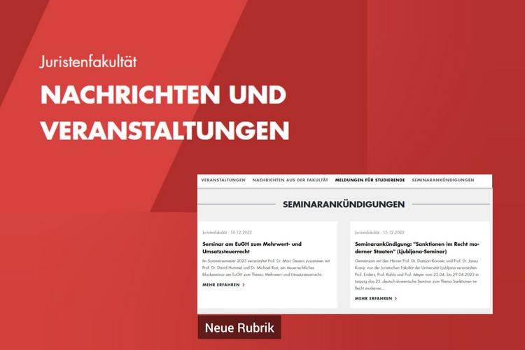 Bildschirmfoto Rubrik Seminarankündigung