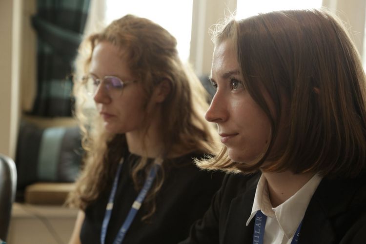 Das Team der Universität Leipzig im Finale des Moot Courts. Foto: Blake McGrow.