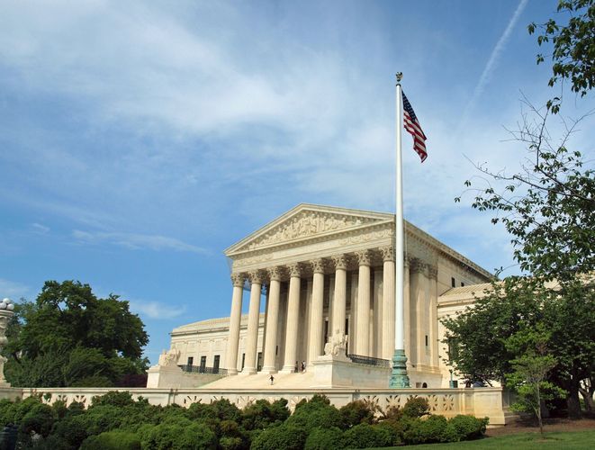 Bild zeigt das Gerichtsgebäude des US-Supreme Court in Washington