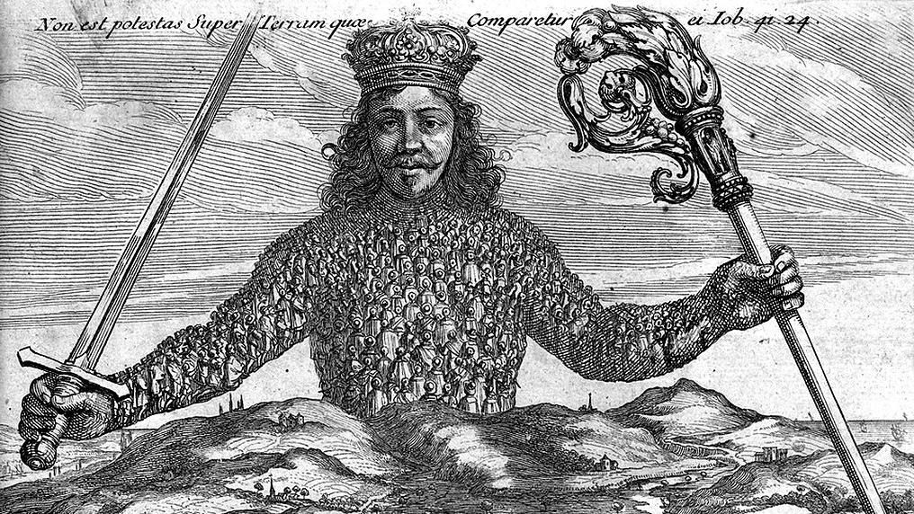 Kupferstichdarstellung von Thomas Hobbes Leviathan