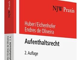 Buchcover "Aufenthaltsrecht, 2. Auflage". Weißes Buchcover mit rotem Deckband und Titel und Autoren.