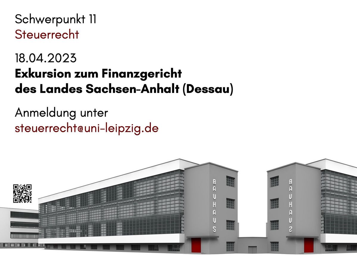 Flyer zur Exkursion zur Vergrößerungsansicht des Bildes: Flyer zur Exkursion im Rahmen der Vorlesung zum Steuerverfahrensrecht