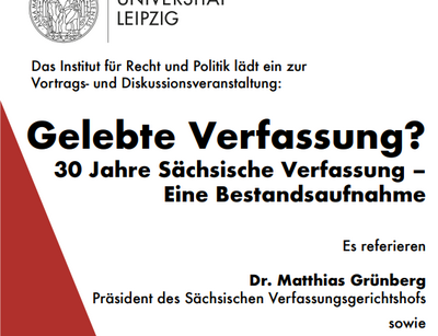 zeigt ein Plakat mit den unten aufgeführten Datum zur Veranstaltung gelebte Vefassung