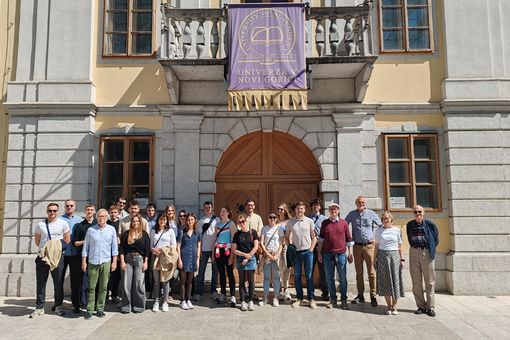 Ausflug an die Universität von Nova Gorica. Insgesamt 20 Studierende - 12 aus Leipzig, 8 aus Ljubljana - nahmen am Deutsch-Slowenischen Austauschseminar in Ljubljana teil. Foto: anonym.