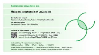Einladung zum sächsischen Steuerkreis am 9. April 2024