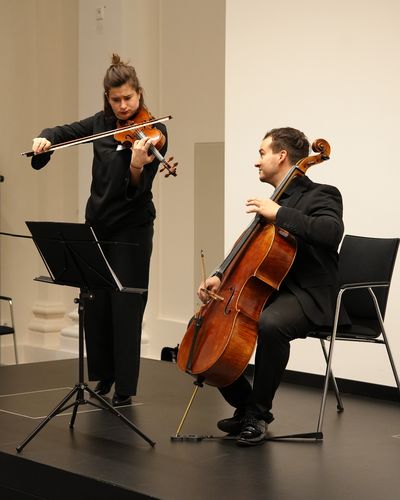 Musikalische Begleitung durch das Duo Allegrando. Foto: Maria Garz.